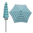 thumbnail image 7 of 9 FT Patio Umbrella, Waterproof Umbrella with Crank & Push Button Tilt, Heavy Duty Umbrella for Garden Backyard Pool Swimming Pool Market, Blue Stripes, 7 of 7