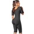 thumbnail image 3 of salome 0525 women post surgery full body shaper zipper sleeves shapewear fajas colombianas reductoras moldeadoras completas post-operatorias black s, 3 of 4