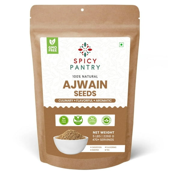 Spicy Pantry Ajwain Seeds (Carom Seeds)5 LBS Resealable Pouch – Product of India