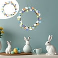 thumbnail image 2 of 18 inch Easter Wreath with Pastel Eggs Artificial Easter Egg Wreath for Front Door Spring Door Wreath with Wild Flowers and Pastel Eggs Easter Decorations for Home, 2 of 6