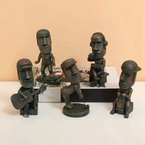 Statue Decor Easter Island Oranment Resin Stone Decoration for Room Accessories Antique Sculpture