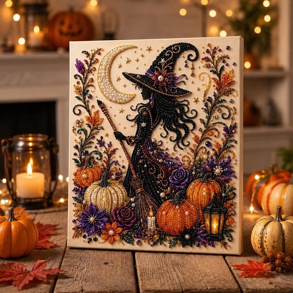 Halloween Diamond Art, Halloween Ghost DIY Pearl Mosaic Kit, 3D Craft Set for Beginners, Fun Holiday Craft Gift