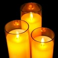 Amagic Battery Operated Acrylic LED Pillar Candles with Remote Control