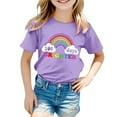 thumbnail image 4 of XEGLSBU Shirts for Girls 9-10 Years Old 100 Days of School Shirts for Boys Girls in My 100 Days T Shirt Happy 100th Day of School Print Casual Tops Light Purple Size 10-11 Years, 4 of 4