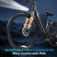 thumbnail image 4 of DYU C7L Electric Bike for Adults, 26" 500W Motor Ebike, 48V 10.4Ah Removable Battery, 45 Miles Max 20MPH, 7 Speed Electric Bicycle UL2849, 4 of 9