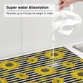 thumbnail image 3 of Dish Drying Mat, Sunflowers Stripe Highly Absorbent Drying Matt Kitchen Counter, Dish Mat Drying Pad Dishes Drainer Mats for Kitchen Counter or Sink, 16 x 18 inch, 3 of 6