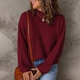 thumbnail image 3 of Womens Sweaters Long Sleeve Turtleneck Knit Sweater Casual Loose Pullover Jumper Tops, 3 of 4