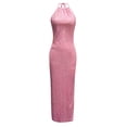 thumbnail image 3 of CAICJ98 Grande Taille Robes Femmes Sans Manches V Cou Split Soirée Longue Robe Argent L, 3 of 5