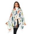 thumbnail image 3 of FORMRS Womens Scarf Winter Soft Long Big Warm Shawls Wrap Tassel Scarves, Dinosaur Pattern, 3 of 9