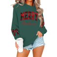 thumbnail image 5 of NMMUED Christmas Sweatshirt Crewneck Sweatshirt Holiday Outfits for Women Fall Sweatshirts for Women Christmas Tops for Women Womens Fall Sweatshirts Vintage Christmas Sweatshirt Dark Green L, 5 of 5