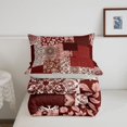 thumbnail image 5 of Homewish Red Bohemian Mandala Full Size Comforter Sets,Patchwork Geometric Bedding Comforter Set,Light Gray Reversible,3-Piece,1 Comforter and 2 Pillowcases, 5 of 7