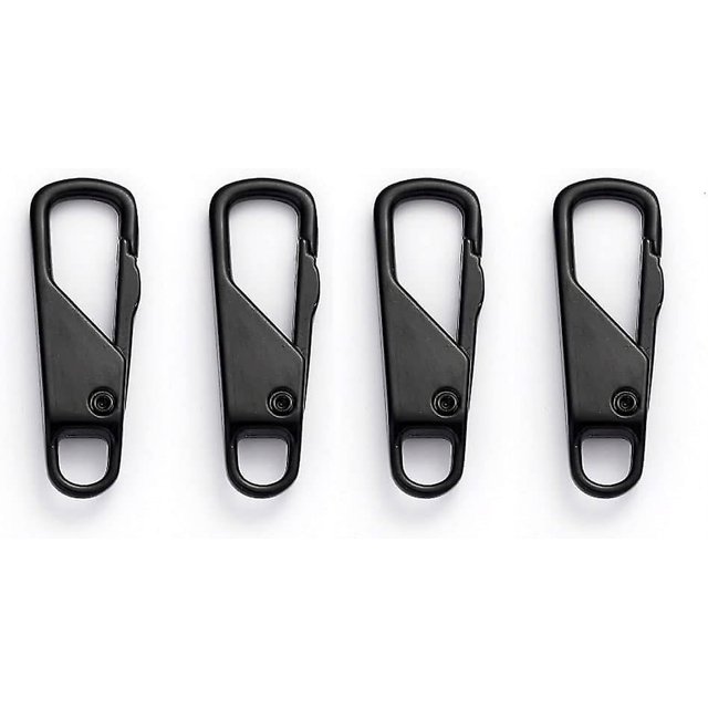 Reemplazo de tiradores de cremallera de metal, reparación de tirador de cremallera universal para maleta, equipaje, chaqueta, mochilas, bota (negro 4 piezas)