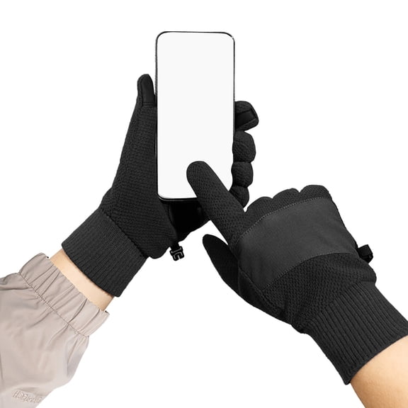 Wipya Touchscreen Compatible Gloves For Women Thermal Winter Gloves With Non-Slip Grip For Phone Use Biking Driving And Outdoor SizeBlack