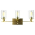 thumbnail image 3 of Costway 3-Light Wall Sconce Modern Bathroom Vanity Light Fixtures with Clear Glass Shade, 3 of 11