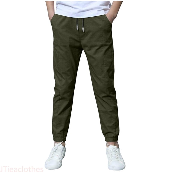 JTieaclothes Boys School Uniform Cargo Joggers Pants Lightweight Athletic Pants with Pockets,Boys Pants Sizes 4-5 Years