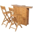 thumbnail image 1 of vidaXL 3 Piece Bistro Set with Folding Chairs Solid Teak Wood, 1 of 5