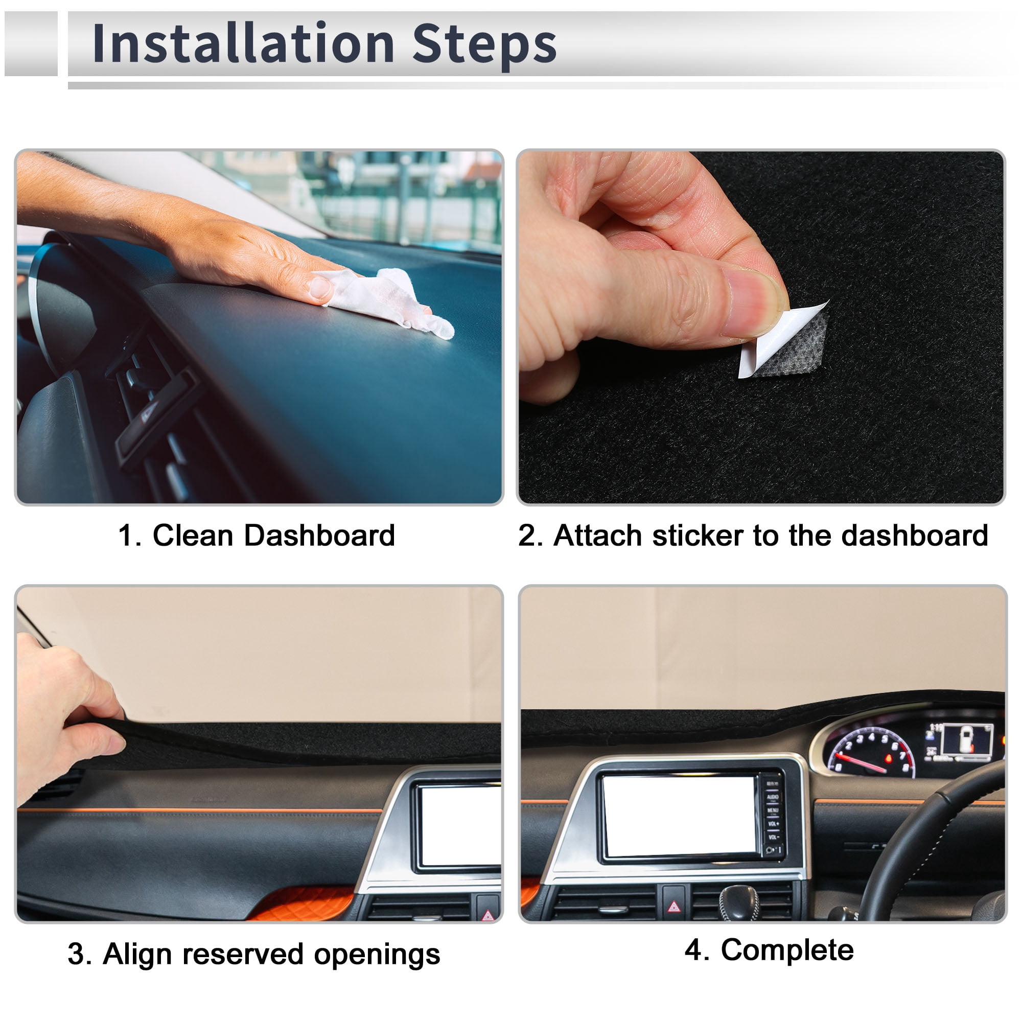 Dashboard Cover Anti-Slip/Anti Dust Dash Cover Mat Carpet for TOYOTA RAV4 XA50 2020-2024 Flannel Beige