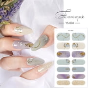 14 Sheets Polish Strips Stickers Full Wraps Adhesive Art Stickers Strips for Women Girl
