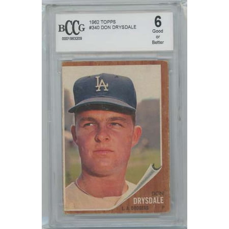 MLB 1962 Topps Baseball Don Drysdale Graded Single Card (L.A. Dodgers)