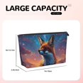 thumbnail image 4 of Makeup Bag - Starry Sky Meditating Fox Cosmetic Bag Portable Travel Toiletry Bag for Women Small Make Up Organizer Bag Zipper Pouch Travel Essentials, 4 of 8