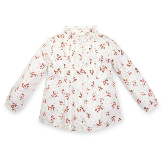 Hope & Henry Girls' Floral Pintuck Blouse