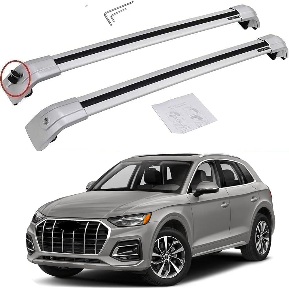 NIXFACE Silver Roof Cargo Racks Bar for 1222 Audi Q5 Cross Bars Rail