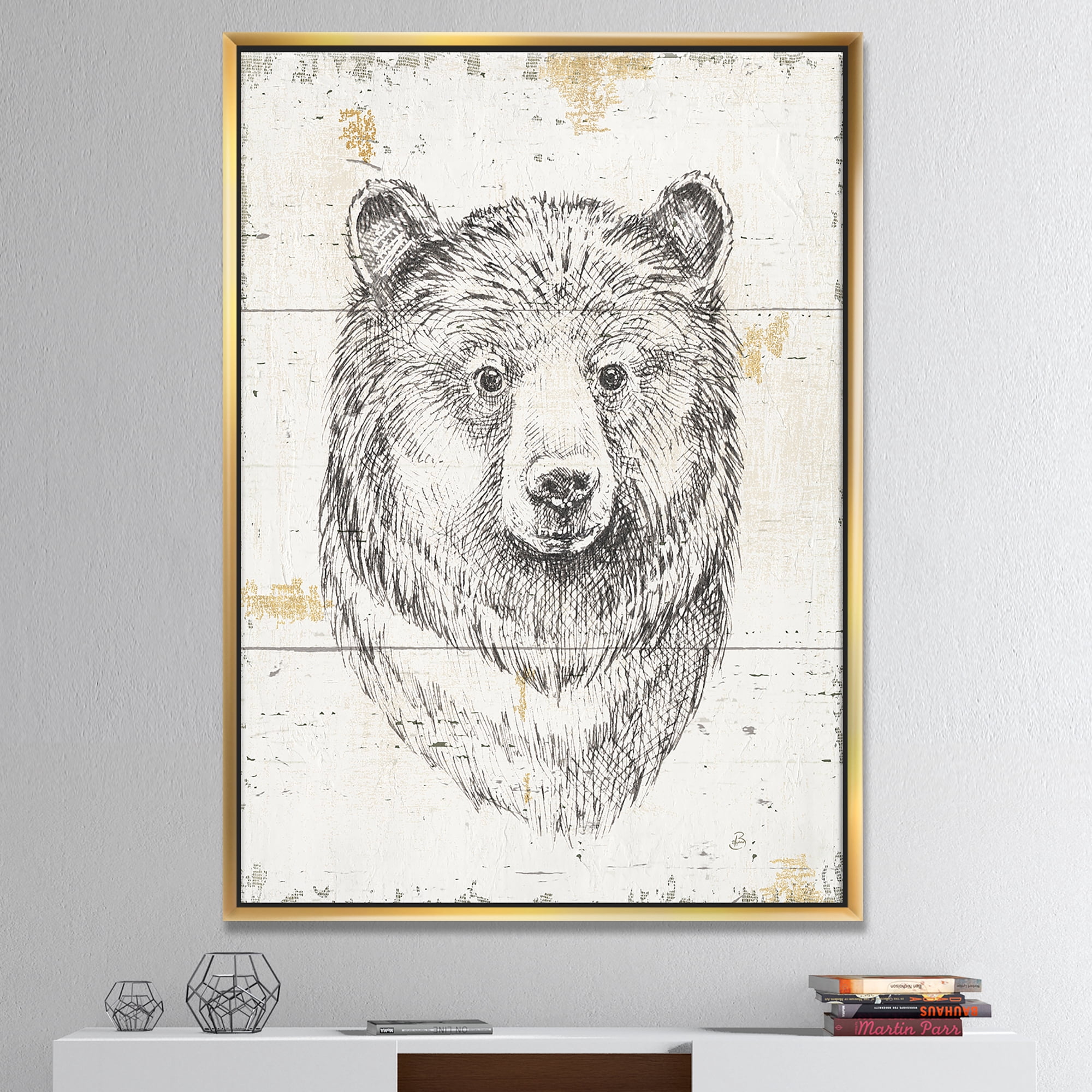 Designart ' Bear Wild and Beautiful IV ' Wildlife Animal Framed Canvas