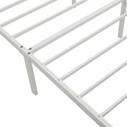 Queen Platform Bed Frame with Storage, Beige Linen Upholstered Metal Platform Bed with Headboard and Drawer, Modern Bedroom Furniture Queen Size Bed Frame, Holds 500 lbs, No Box Spring Needed, J3722
