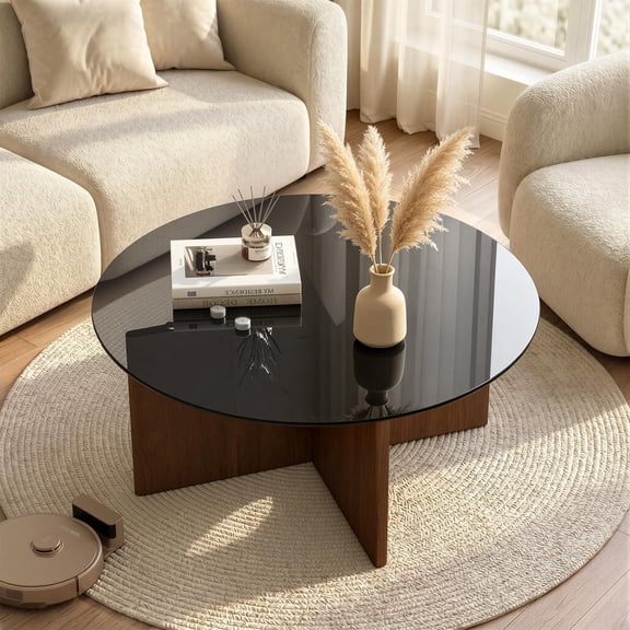 31.5" Walnut Coffee Table, Coffee Tables for Living Room