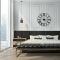 thumbnail image 5 of Decorative Black Large 24" Metal Wall Clock for Living Room - Modern Farmhouse Wall Décor, 5 of 7