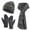 Black, variant on JGTDBPO 3 Piece Set Scarf for Women Winter Hat Beanie Scarf Touchscreen Gloves Set 3 In 1 Set With Knit Warm Long Neck Scarves Cap Gloves