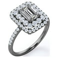 thumbnail image 3 of JeenMata 2.25 Carat Emerald Cut Engagement Ring - Double Halo - Cluster - 18K Black Gold Plating over Silver, 3 of 7