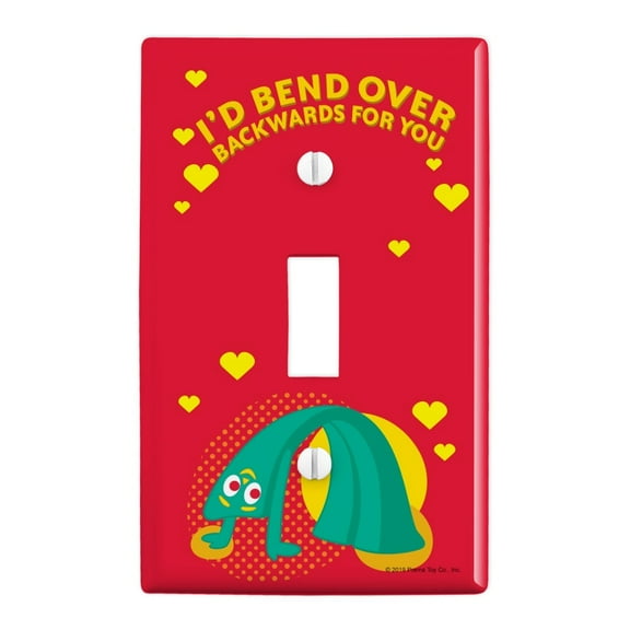 Gumby Bend Over Backwards Love Valentine's Day Plastic Wall Decor Toggle Light Switch Plate Cover