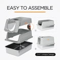 thumbnail image 4 of Caja de arena para gatos Citylife de acero inoxidable XL con tapa para grandes felinos, 4 of 8