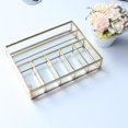 thumbnail image 6 of Compartment Clear Rectangle Box Jeweley Rings Bracelet Golden Organizer Home Decor , 20 5cm 20 5cm, 6 of 10
