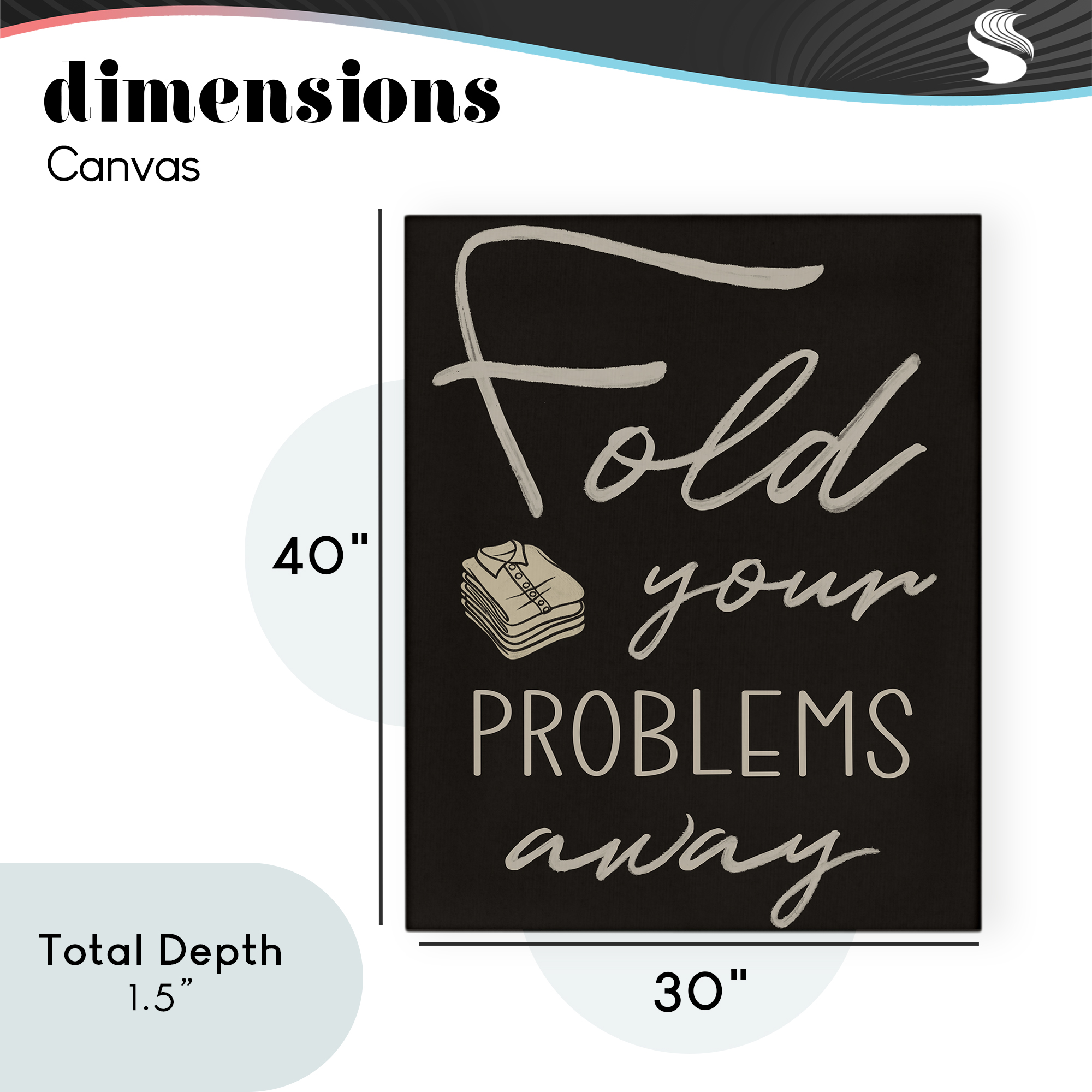 Fold Your Problems Away Canvas Wall Art, design by Marcus Prime