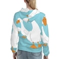 thumbnail image 7 of Lsque Three White Geese Pattern Casual Women's Hoodie,Hooded Sweatshirt with Kangaroo Pocket,Pullover Hoodie with Eye-catching Drawstrings-X-Large, 7 of 7
