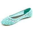 thumbnail image 2 of Charles Albert Women's Breathable Crochet Lace Ballet Flat in Mint Green Size 8, 2 of 6