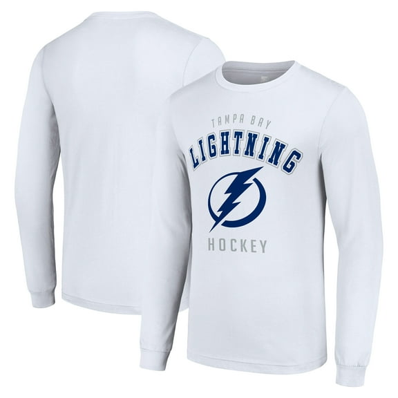 Men's Starter White Tampa Bay Lightning Logo Long Sleeve T-Shirt