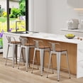 thumbnail image 4 of Apeaka 30 inch Bar Stools Set of 4 - Rustic Wood Seat & Metal Frame, Counter-Height Chairs for Kitchen Island, Pub Table (Easy Assembly), 4 of 5