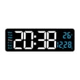 thumbnail image 4 of Luzkey Digital Wall Clock Electronic, Colorful Night Light  degreeC/ degreeF Switchable, Dst with Temperature Display, LED Alarm Clock for Home Blue, 4 of 8