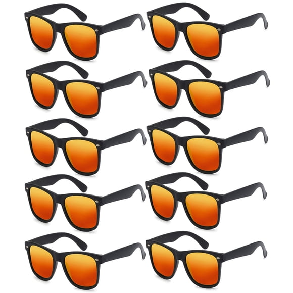 Paquete de 10 Lentes de Sol Negros Retro para Fiesta de los 80s para Adultos