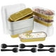 thumbnail image 2 of 150 piezas Mini moldes para pan con tapas y cucharas 200 ml Moldes para pan de papel de aluminio antiadherente Recipiente para pan de papel de aluminio cuadrado reutilizable Moldes para hornear pastel, 2 of 11