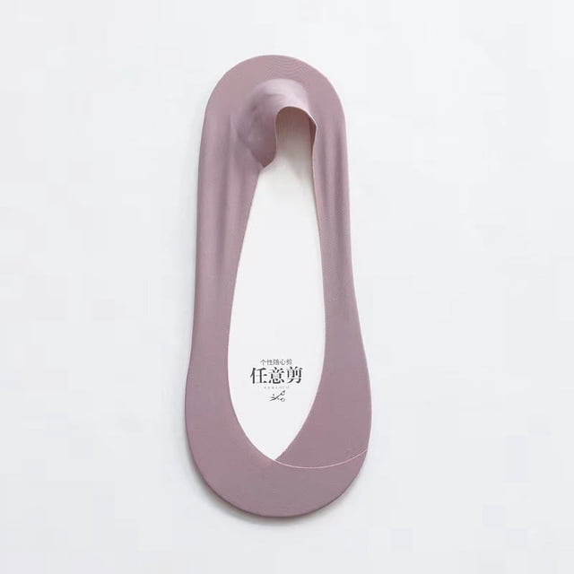 Zhuge 10 pares de calcetines invisibles para mujer, antideslizantes, de corte bajo, con forro invisible para uso informal y formal, suaves y elásticos, color morado