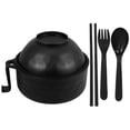 thumbnail image 4 of Plastic Mixing Salad Pasta Fruit Bowls Designed For Dorm Room Essentials In Black Color Aligning With Ramen Cooking Function 1 Set, 4 of 5