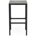 thumbnail image 6 of Arath Outdoor Modern Industrial Acacia Wood Bar Stools (Set of 4), Gray and Black, 6 of 9