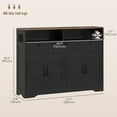 thumbnail image 3 of HOMCOM Sideboard, Buffet Cabinet with 4 Barn Doors and 3 Drawers Black, 3 of 9