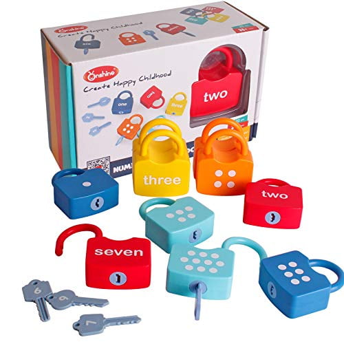 Learning Locks with Keys Educational Numeric Locks Number Matching and Counting Toys Children Educational Toys 2-4
