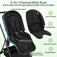 thumbnail image 3 of Vomeast 2 in 1 Baby Strollers, Foldable Travel Stroller with Reversible Seat, All-Wheel Suspension, 5-Point Harness, Black, 3 of 13