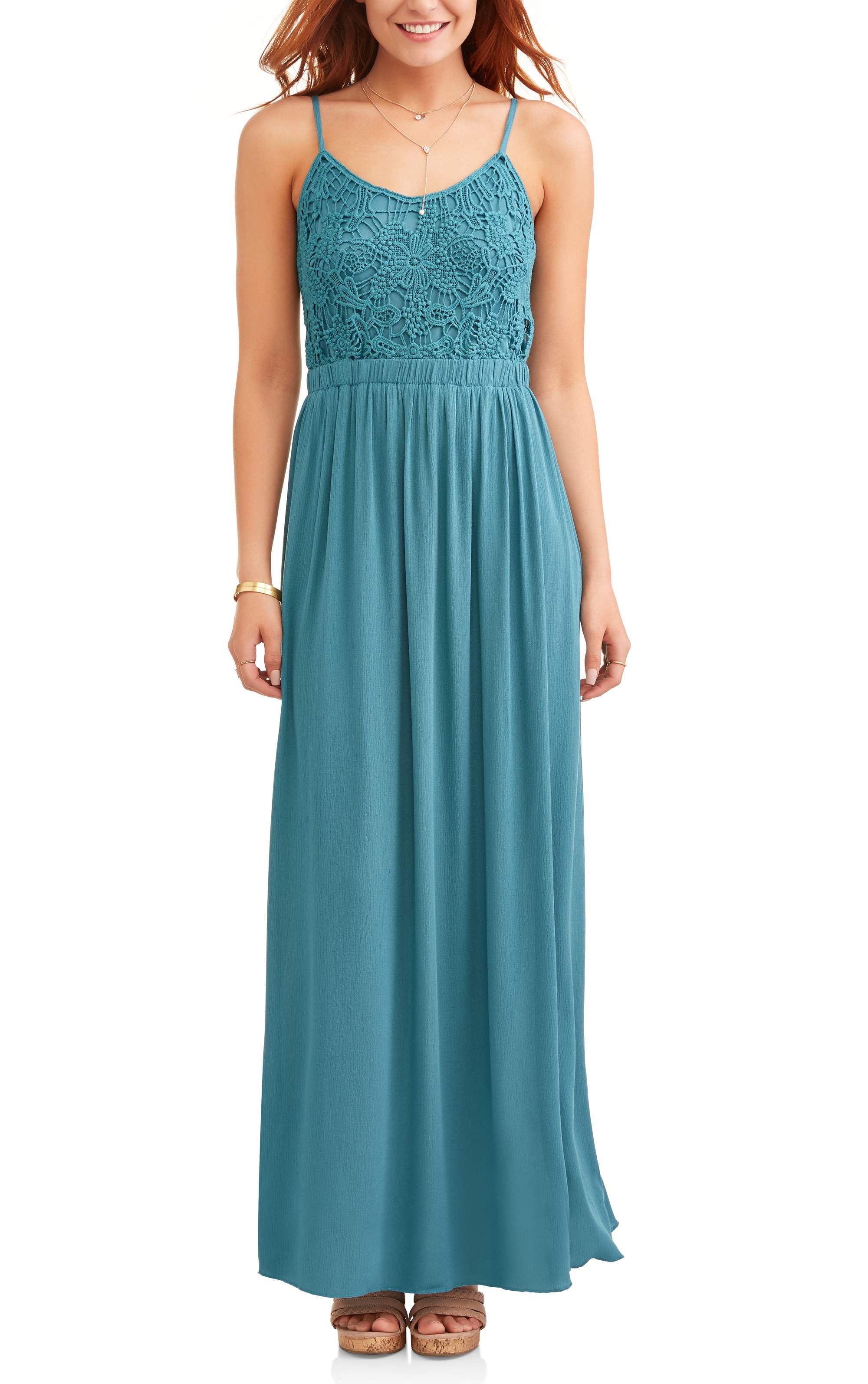 Time and Tru Women's Lace Top Maxi Dress - Walmart.com